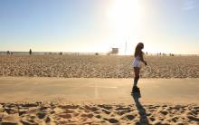 Rollerblader on The Strand at Venice Beach