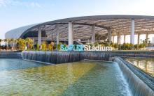 View of Lake Park at SoFi Stadium